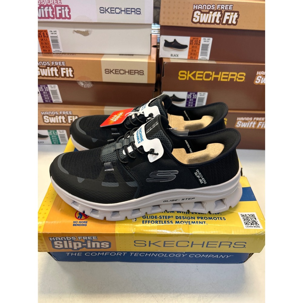 Skechers Glide-Step Pro Sneakers Mens 9.5 Blk Wide Fit Hands Free Slip-Ins 0612
